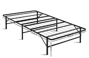 Artiss Foldable King Single Metal Bed Frame – Black