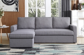 3 Seater Sofa Bed with pull Out Storage Corner Chaise Lounge Set in Grey